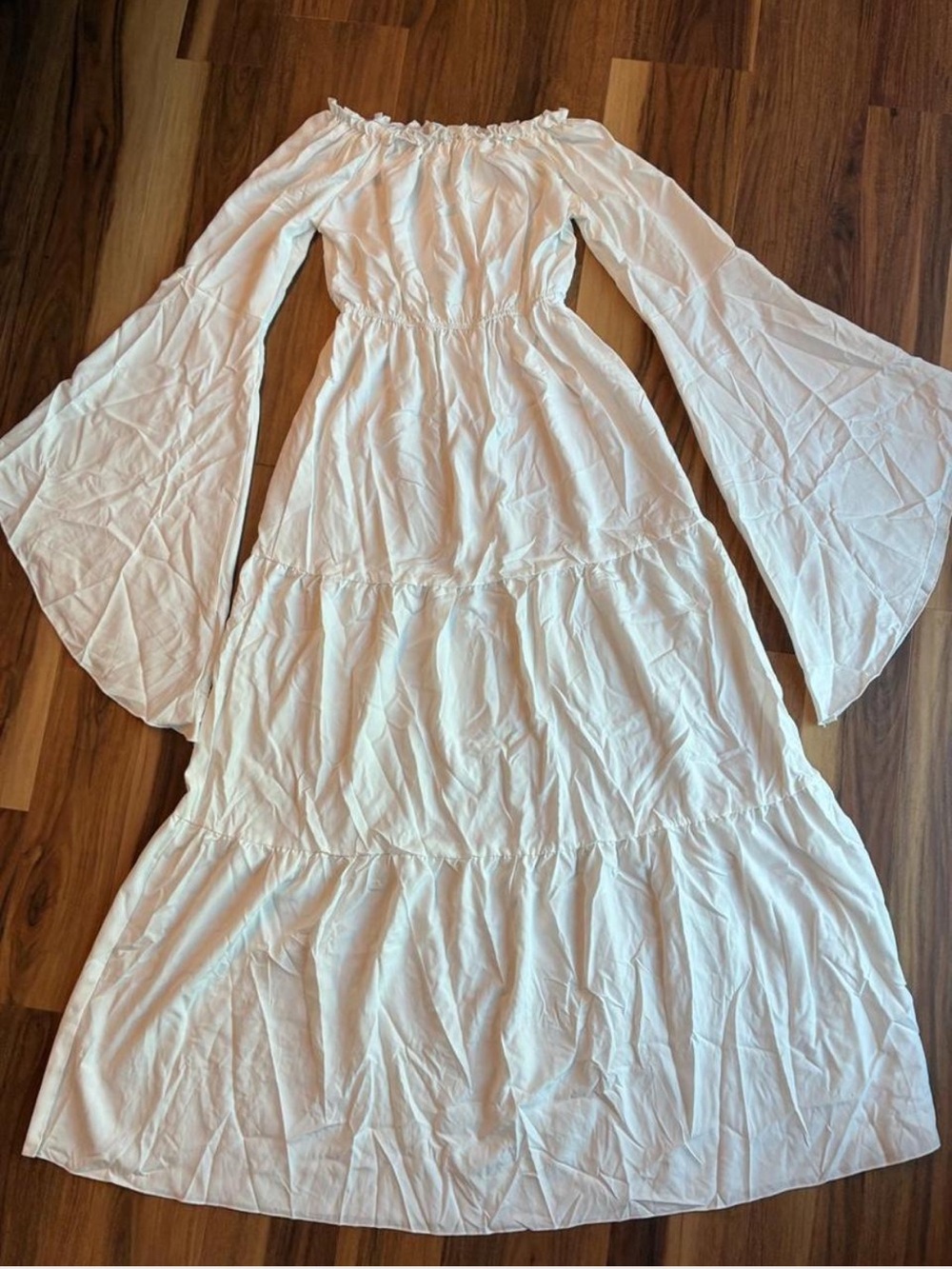 White Renaissance Sleeve Maxi Dress Cosplay Fairycore Renfair Princess Meduim
